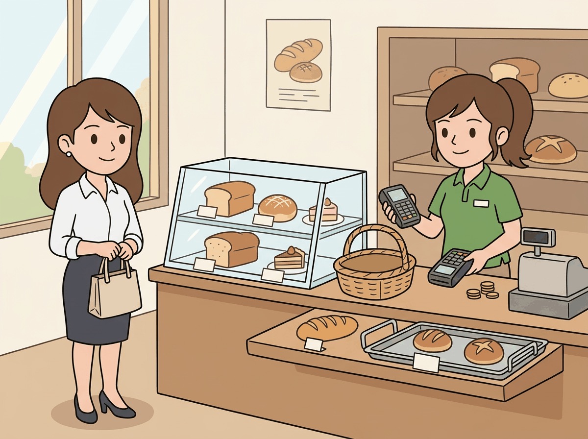 Bakery Buying Bread 英语学习场景图