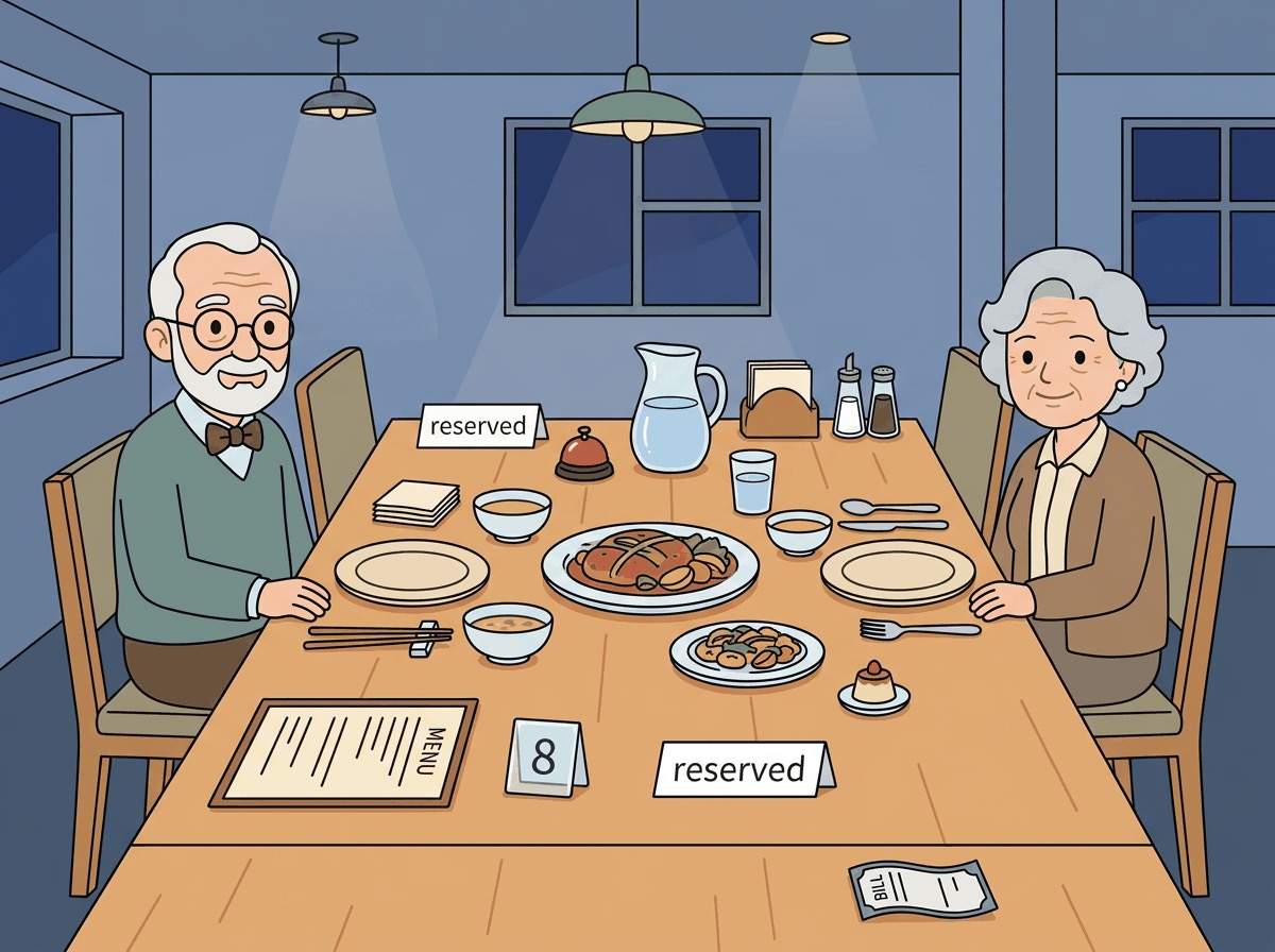 Family Dinner Restaurant 英语学习场景图