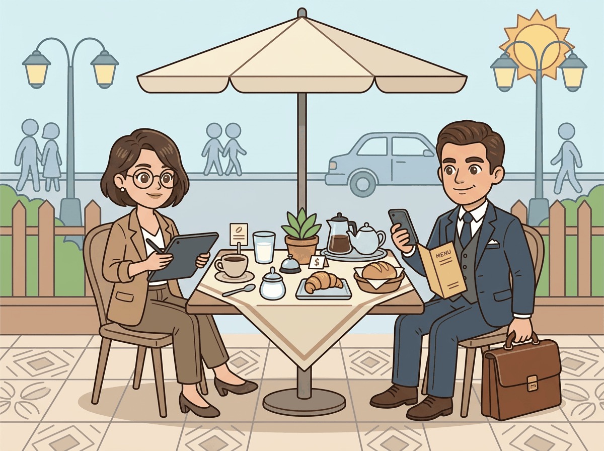 Outdoor Café Brunch 英语学习场景图