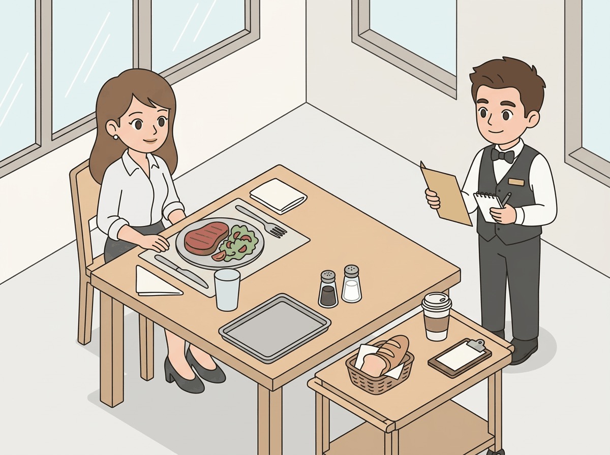 Western Restaurant Lunch 英语学习场景图